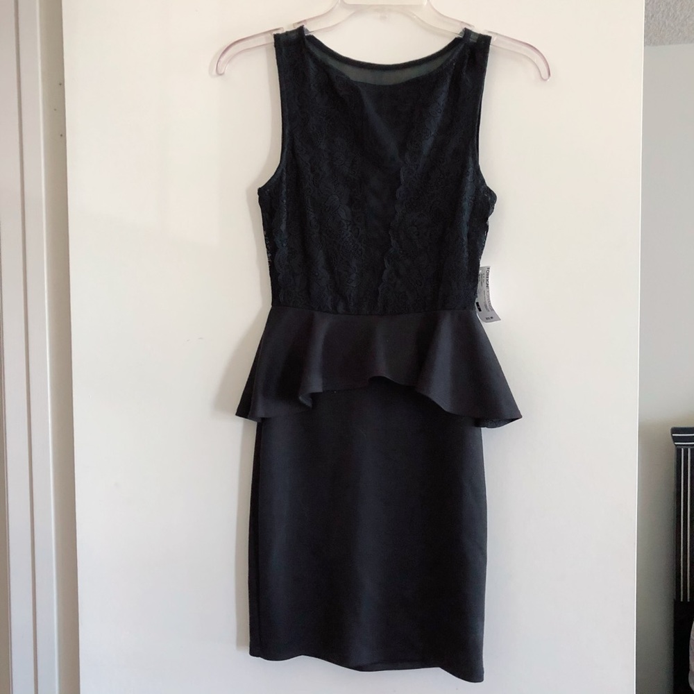 Foreign Exchange Black Mesh/Lace Top Dress size S